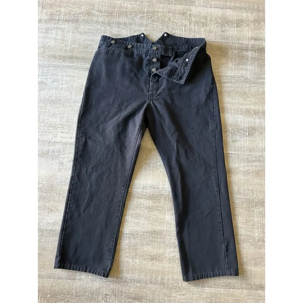 Frontier Classics Western Pants Mens 40 Black Buckle Back Suspender Cowboy